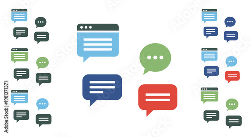 Colorful speech bubbles icons set.