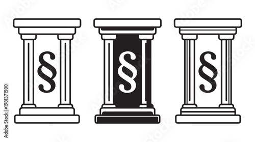 Three minimalist dollar sign pillars symbolizing financial growth, stability, and investment in flat design