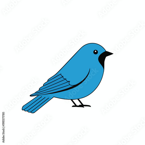 Cute Blue Cartoon Bird Illustration for Nature and Wildlife Themes