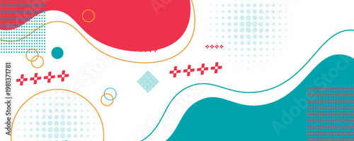 Abstract pop art color paint splash pattern background. Memphis geometry backgroundPrint