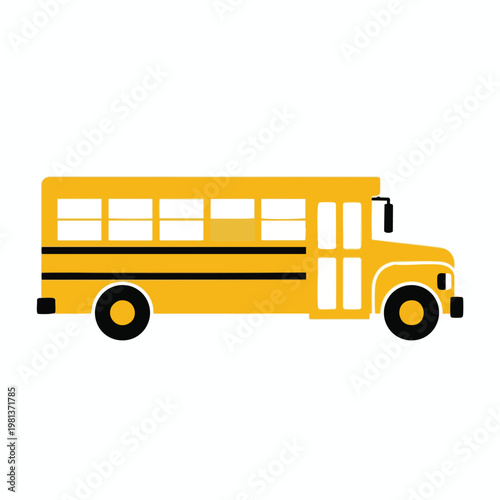 School Bus Illustration for Transportation and Education Concepts