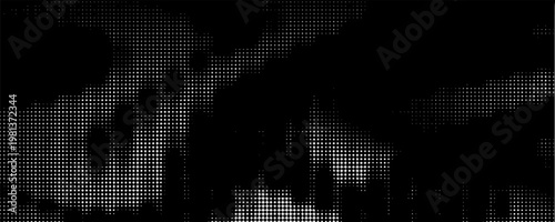 Latar belakang dengan tidak teratur, titik kacau, titik, lingkaran. Pola monokrom abstrak. Vektor warna hitam dan putih eps10.Print