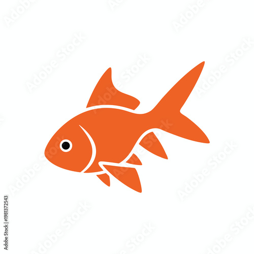 Vibrant Orange Fish Swimming in Clear Water