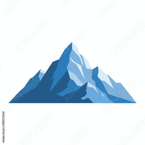 Majestic Snow Capped Mountain Peak in a Scenic Winter Landscape