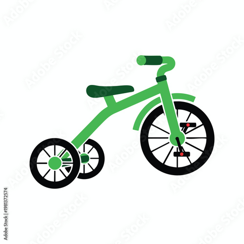 Child s Green Bicycle for Kids Play and Outdoor Fun