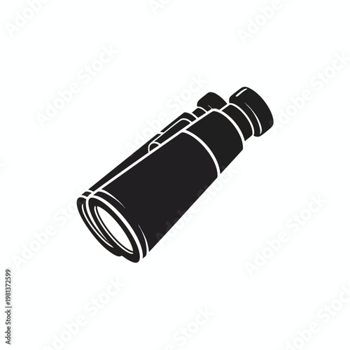Stylish Black Binoculars on White Background for Exploration and Outdoor Activities