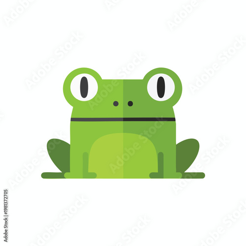 Cute Cartoon Green Frog Illustration for Kids and Nature Themes