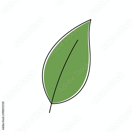 Minimalist Green Leaf Illustration for Nature and Eco Designs