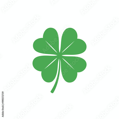 Fresh Green Four Leaf Clover Symbolizing Luck and Good Fortune