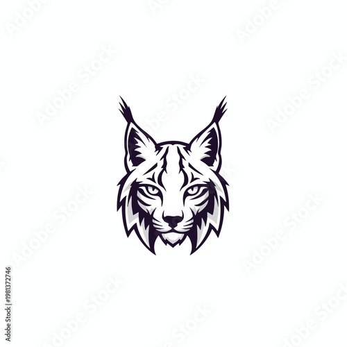 Stylish Black and White Lion Head Illustration for Creative Design Projects