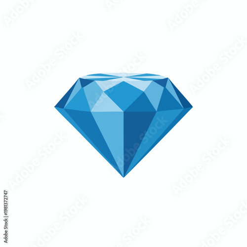 Elegant Blue Gemstone Illustration for Jewelry and Luxury Design