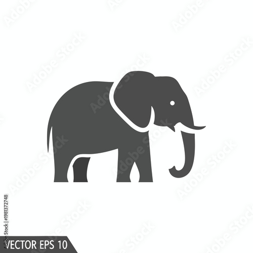 Elegant Elephant Silhouette for Wildlife and Nature Themes