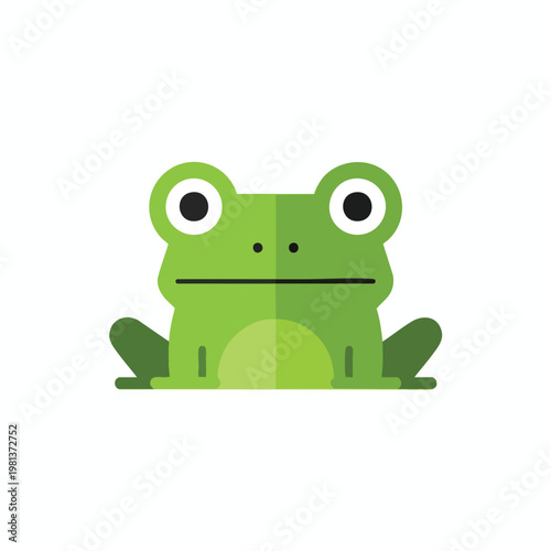 Cute Cartoon Green Frog Illustration for Kids Nature and Wildlife Themes