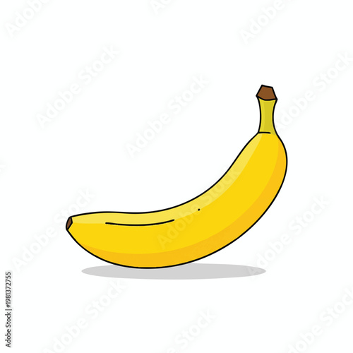 Fresh Ripe Banana on a White Background for Healthy Eating and Nutrition Concepts