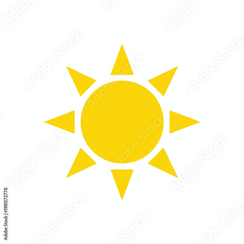 Bright Summer Sun Icon for Weather and Nature Themes