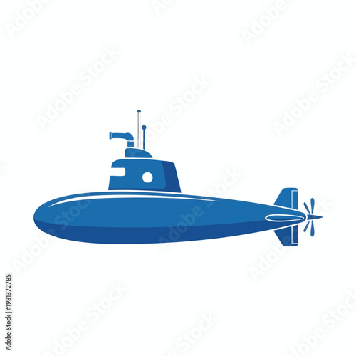Modern Submarine Illustration for Marine and Defense Technology