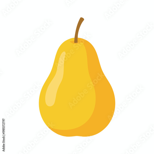 Bright Yellow Pear Illustration for Healthy Eating and Food Icons