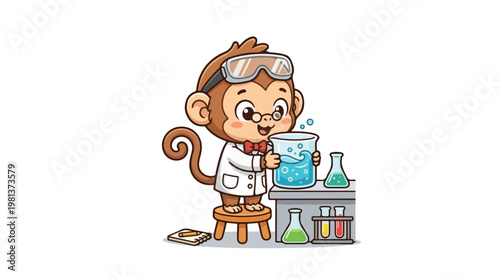 Monkey in lab coat science.