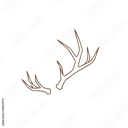 Elegant Artistic Illustration of a Deer Antler for Creative and Nature Inspired Projects