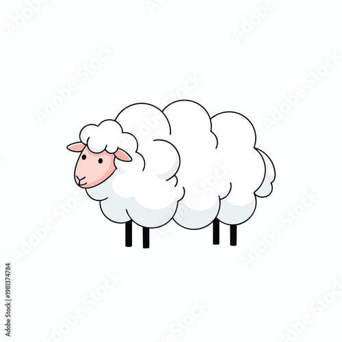 Cute Cartoon Sheep Character for Kids Content and Creative Projects