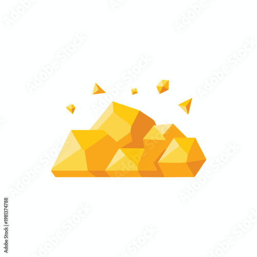 Vibrant Golden Cloud of Geometric Shapes for Creative and Design Projects