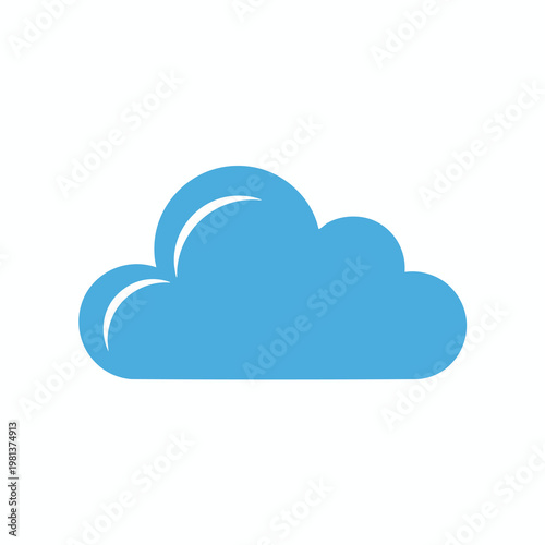 Bright Blue Cloud Illustration for Technology and Weather Themes