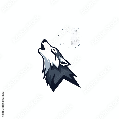 Majestic Howling Wolf Illustration for Wildlife and Nature Themes