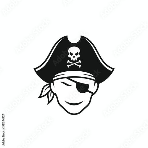 Stylish Pirate Themed Digital Illustration for Adventure and Costume Concepts