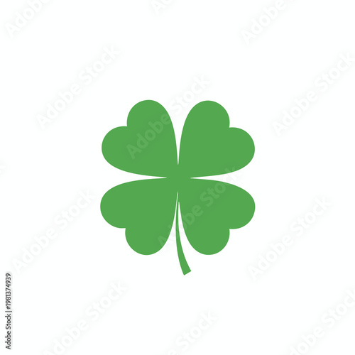Fresh Green Four Leaf Clover for Good Luck and Prosperity