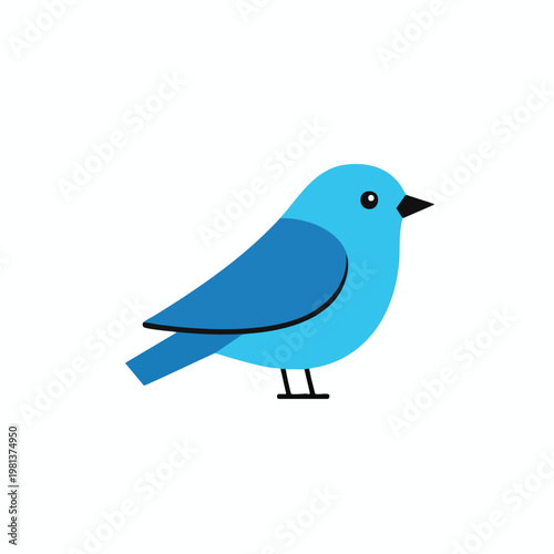 Cute Blue Bird Illustration for Nature and Wildlife Themes