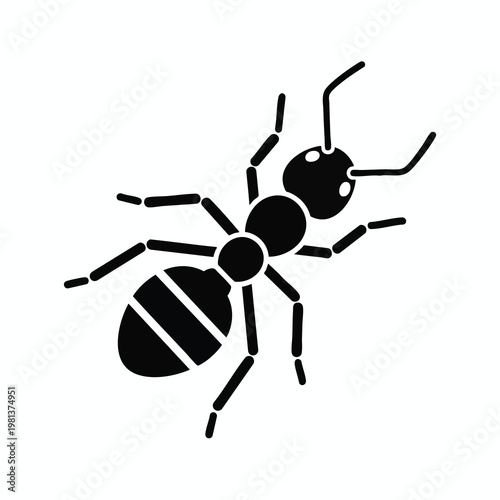 Simple Black Ant Illustration for Nature and Insect Themes