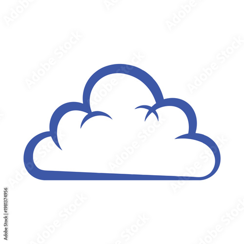 Simple Cloud Icon for Technology and Weather Applications