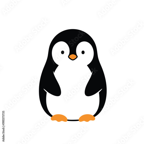Adorable Cartoon Penguin Illustration for Kids and Nature Themes
