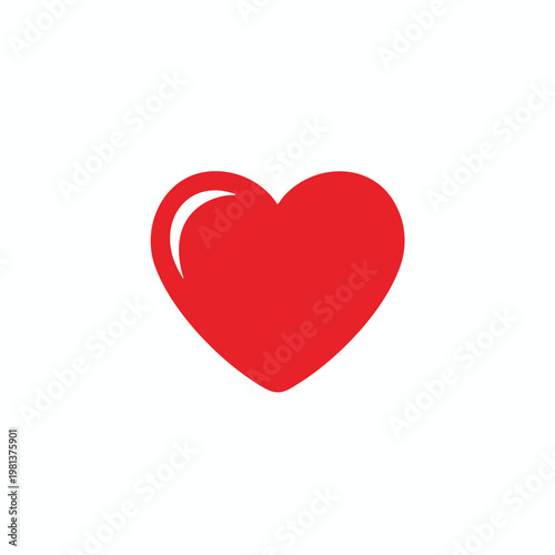 Bright Red Heart Illustration for Love and Wellness Themes