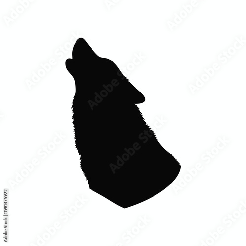 Silhouette of a Howling Dog Against a Bright Background for Wildlife and Pet Care Themes