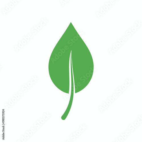Fresh Green Leaf Icon for Eco Friendly and Nature Related Projects