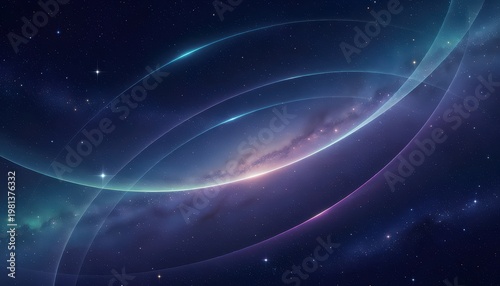 Vibrant nebula glows brightly in deep space with swirling cosmic rings and stars.