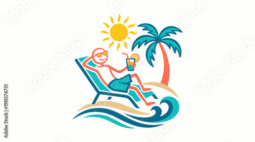 Relaxing on the Beach Sunbathing and Cocktails