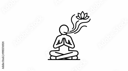 Meditation and Mindfulness with Lotus Flower Symbol