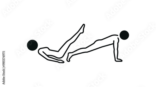 Gymnastics Exercise Chart Plank with Leg Lift