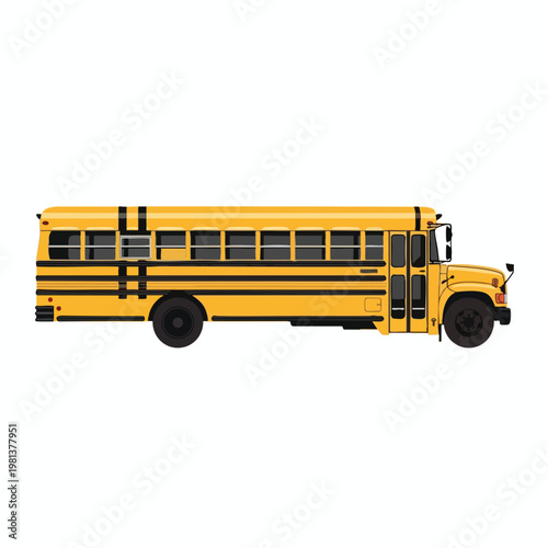 Modern Yellow School Bus with Safety Features for Student Transportation