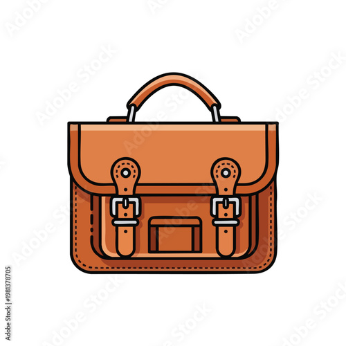 Stylish Leather Briefcase Icon for Business and Professional Use
