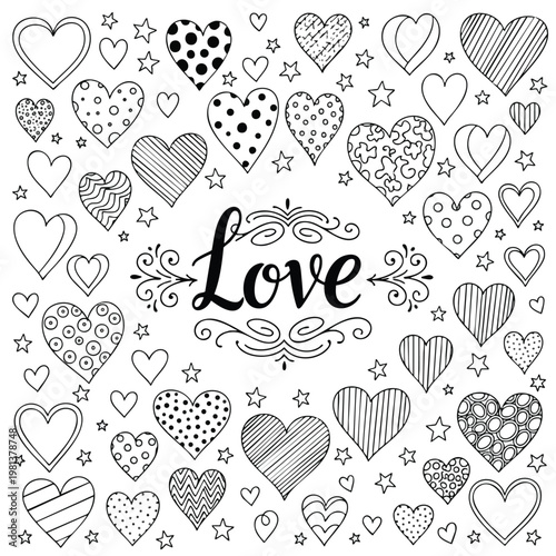 Romantic Heart Pattern with Love Message for Valentine s Day or Valentine s Theme Design