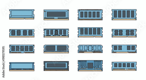 Collection of blue rectangular window frames arranged in rows and columns for architectural study.