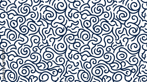 Intricate blue and white swirl pattern texture suitable for backgrounds and design projects.