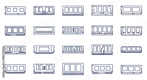 Multiple vector sketches of bench seat designs for passenger car interiors in various configurations.