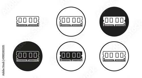 Set of simple circular and square icons depicting a train carriage for transportation graphics.