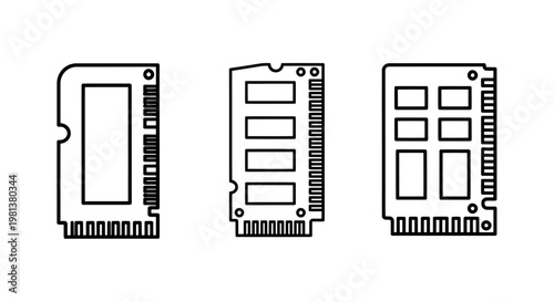 Set of three SIM cards in different sizes for mobile devices and telecommunications technology.