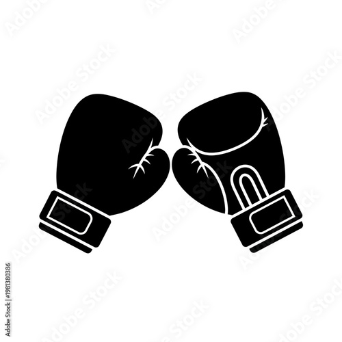 Iconic boxing gloves in a triumphant touching gesture, symbolizing victory and sportsmanship in combat sports