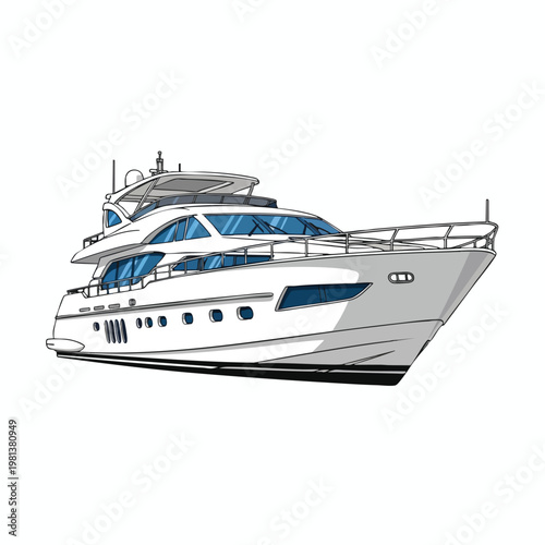 Luxury Yacht at Sea Modern Marine Vessel for Leisure and Travel